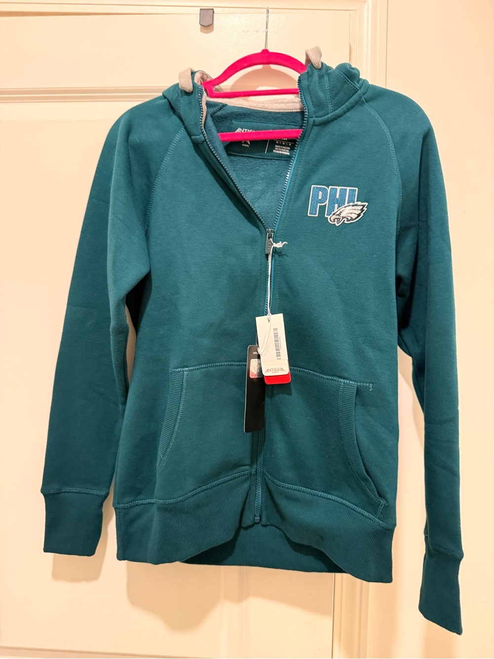 Antigua Teal Philadelphia Eagles Full-Zip Hoodie Vest